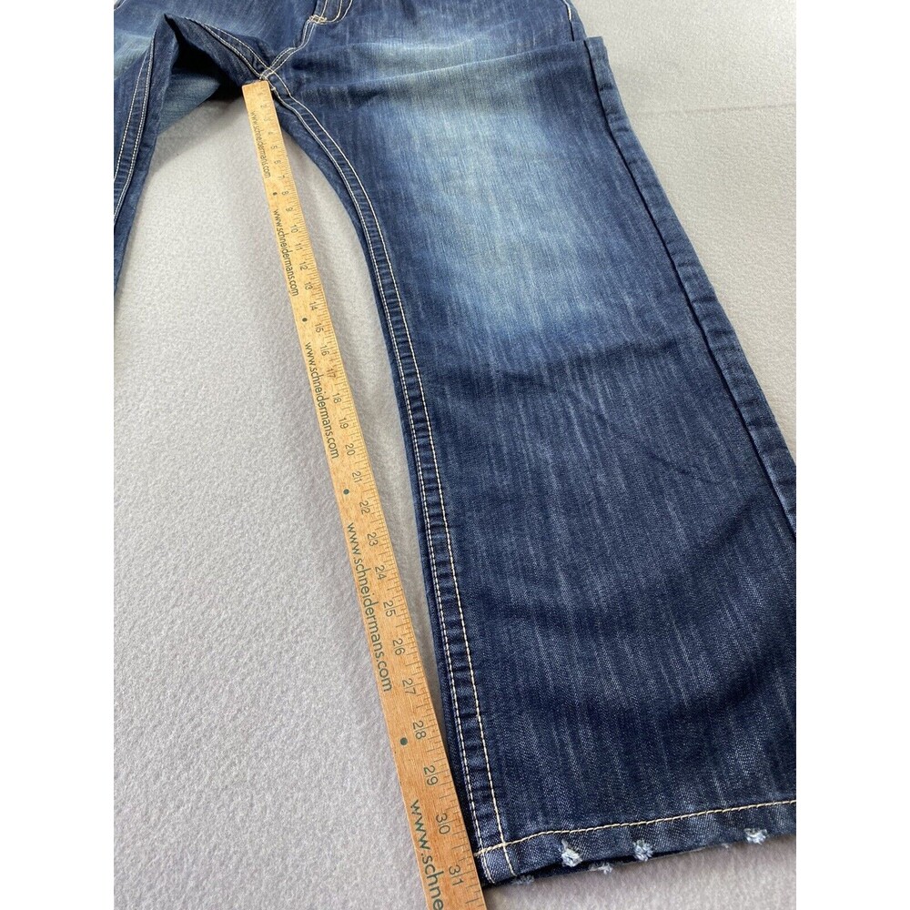 Brooklyn Xpress Jeans 39x31 Blue Denim Baggy Skater Loose Distressed Tag 42x34 - Picture 8 of 13